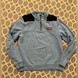 Vineyard Vines Blue Top Quarter Zip SHEP Shirt (Boy's XL) EUC